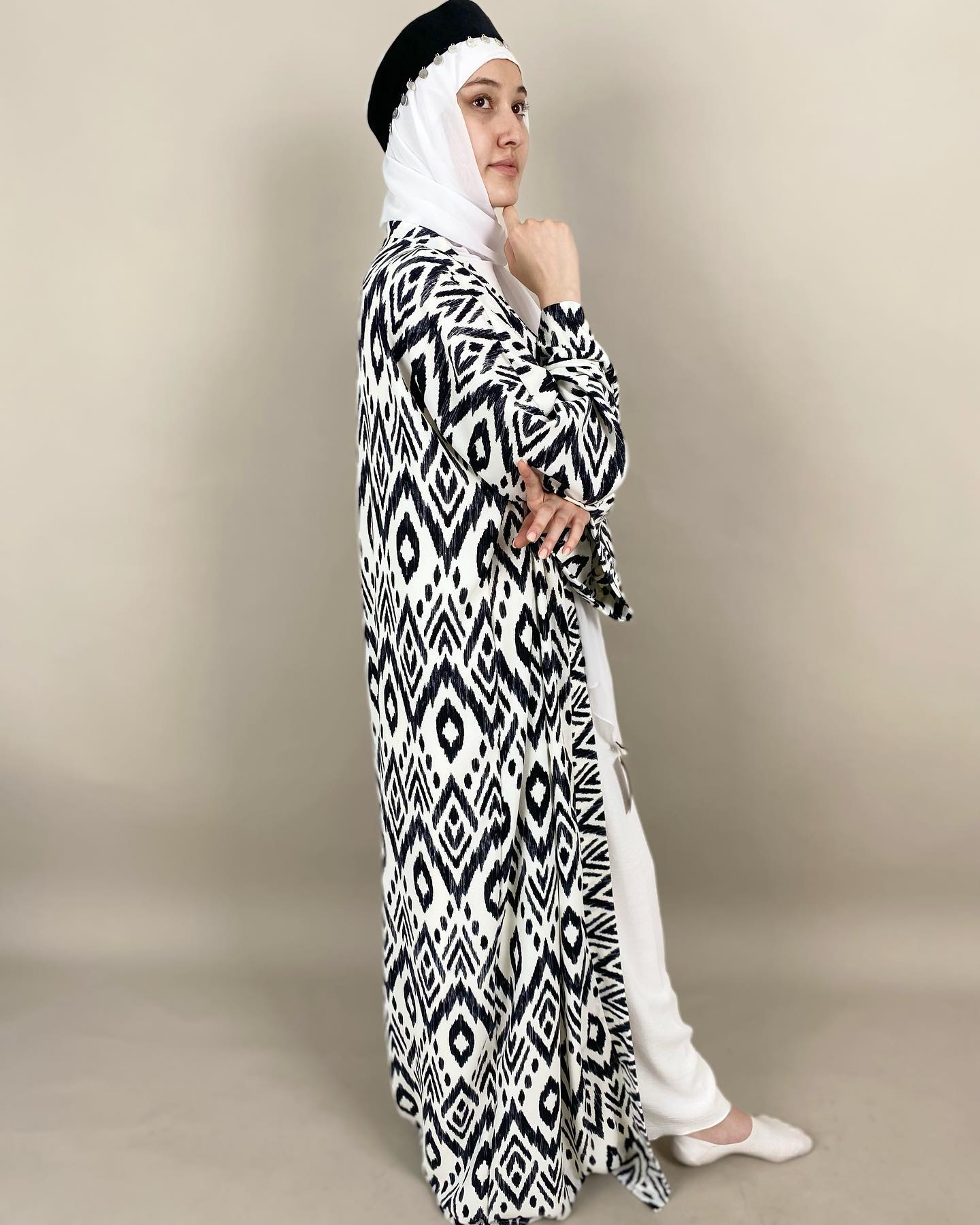 Ikat Black Abaya Set HAC_0088